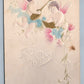 TO MY VALENTINE EMBOSSED ANTIQUE POSTCARD CUPIDS w/ BANJO & BOOK