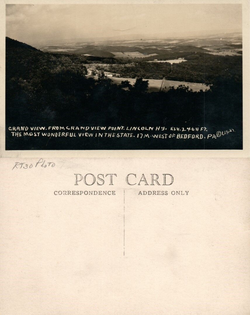 BEDFORD PA GRAND VIEW POINT VINTAGE RPPC REAL PHOTO POSTCARD