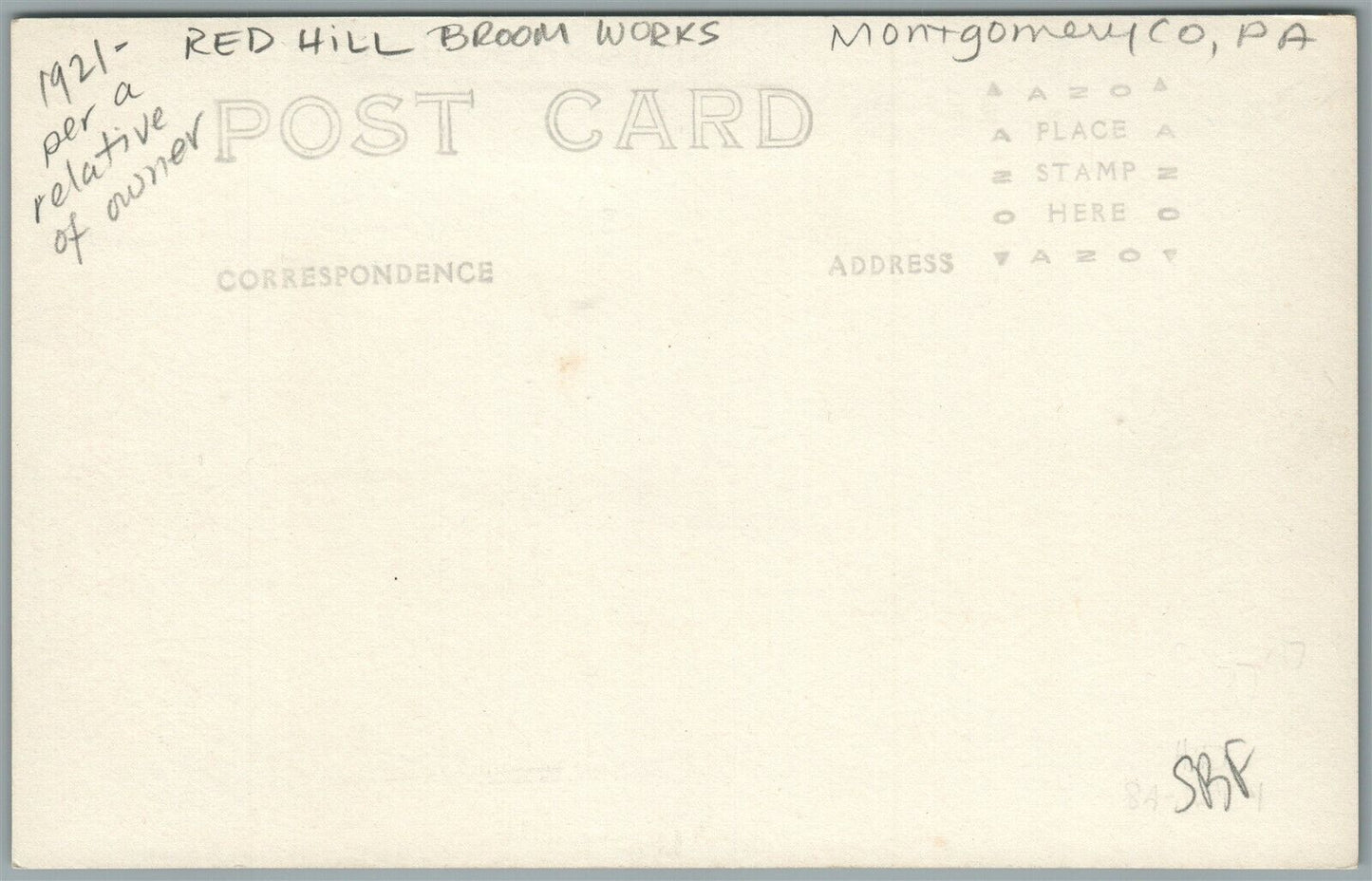 RED HILL PA BROOM WORKS ANTIQUE REAL PHOTO POSTCARD RPPC