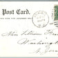 SUMMIT NJ THE LIBRARY 1908 ANTIQUE POSTCARD w/ CORK CANCEL