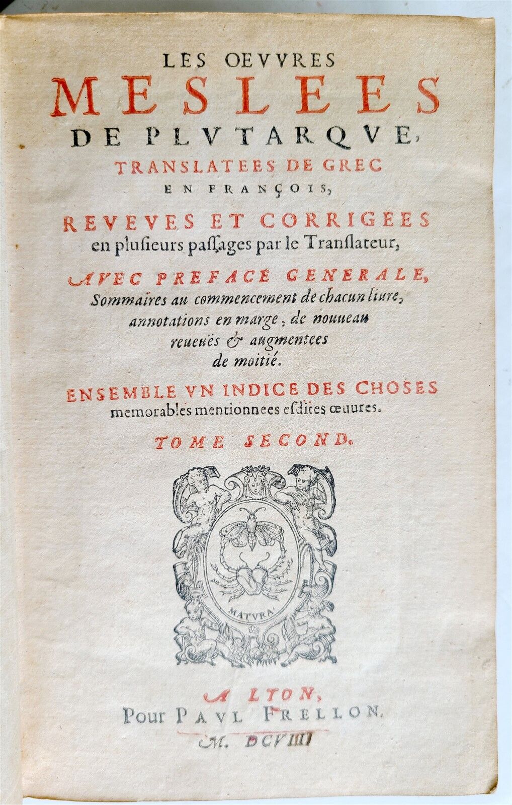 1611 LIVES OF ILLUSTRIOUS GREEK & ROMAN MEN PLUTARCH 2 vols antique ILLUSTRATED