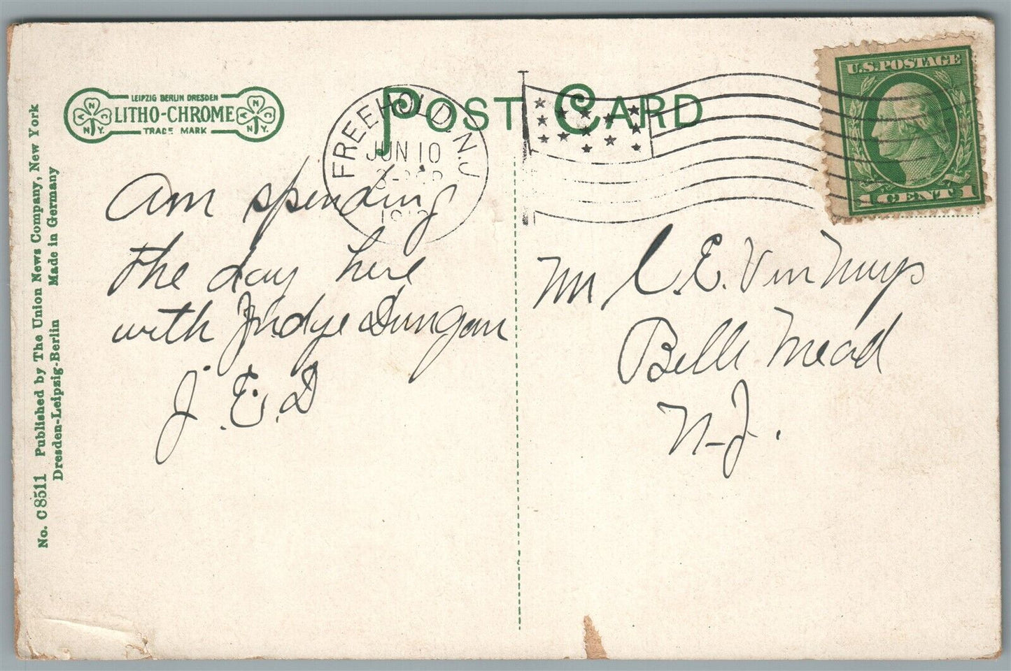 FREEHOLD NJ COURT HOUSE ANTIQUE POSTCARD