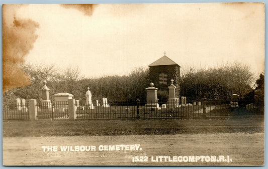 LITTLE COMPTON RI WILBOUR CEMETERY ANTIQUE REAL PHOTO POSTCARD RPPC