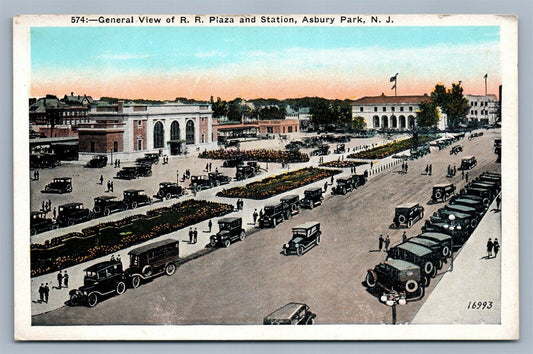 ASBURY PARK NJ RAILROAD STATION ANTIQUE POSTCARD RAILWAY TRAIN DEPOT