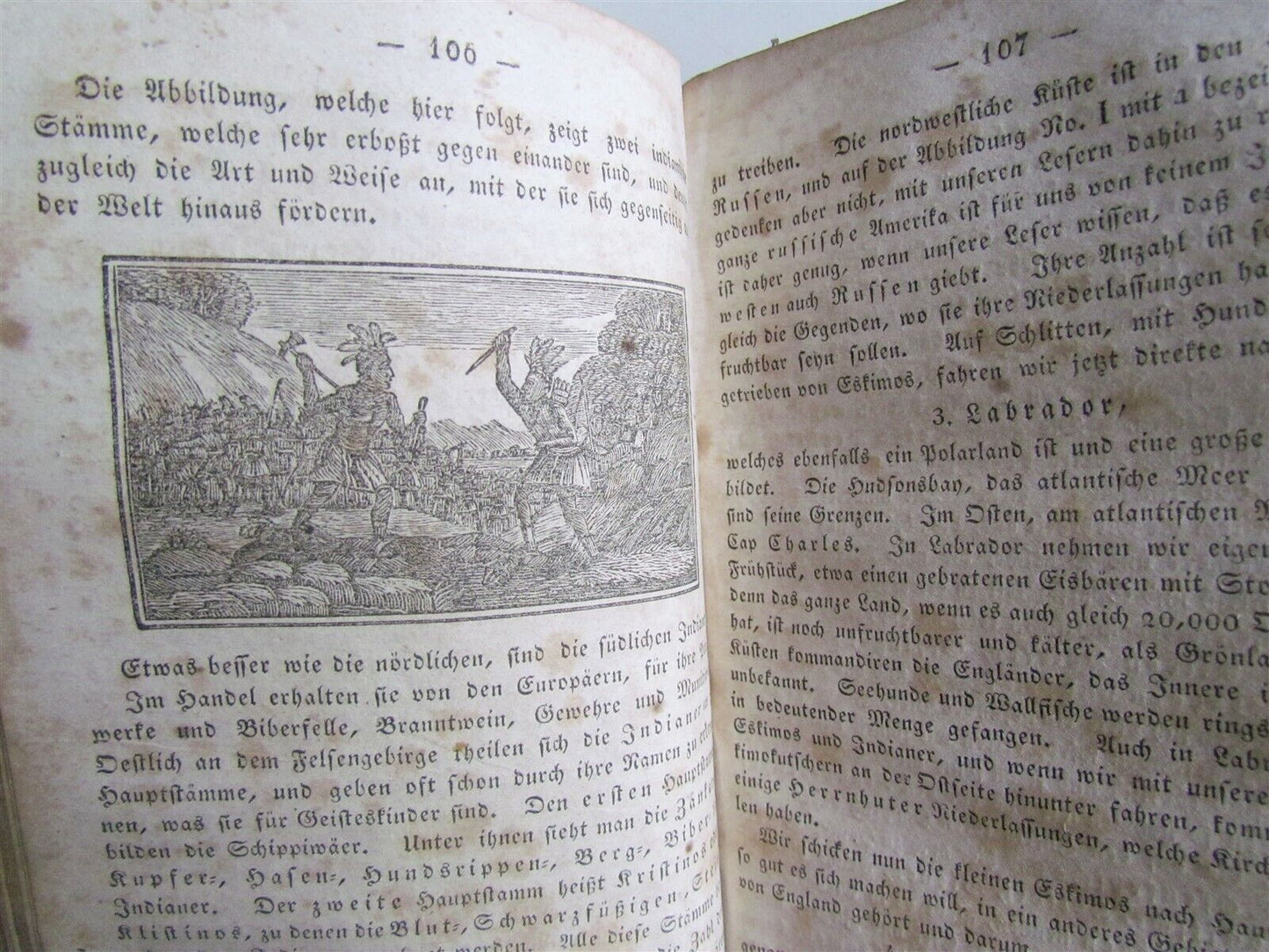 1835 DESCRIPTION OF THE WORLD antique AMERICANA Beschreibung der Welt in GERMAN