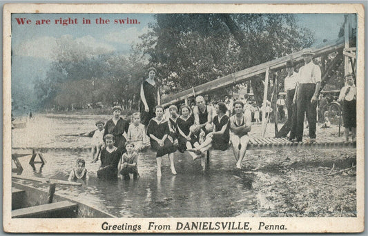DANIELSVILLE PA GREETINGS ANTIQUE POSTCARD