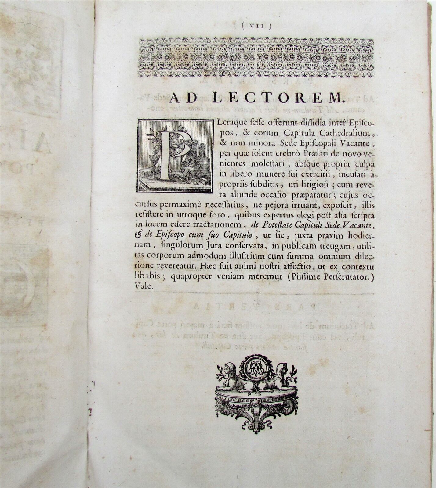 1741 VELLUM BOUND ANTIQUE FOLIO N. Fermosini HISPANI EPISCOPI POTESTATE CAPITULI