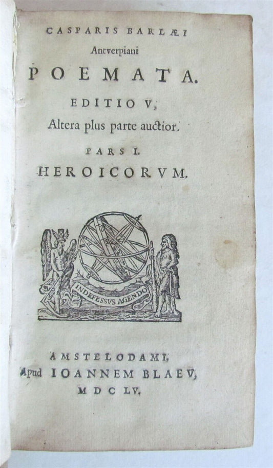 1655 POEMATA HEROICORUM by Caspar Barlaeus antique VELLUM BOUND POETRY