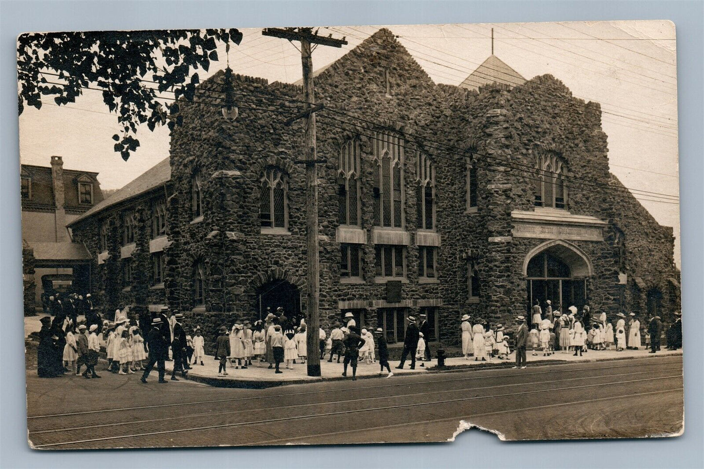 READING PA CHURCH ANTIQUE REAL PHOTO POSTCARD RPPC