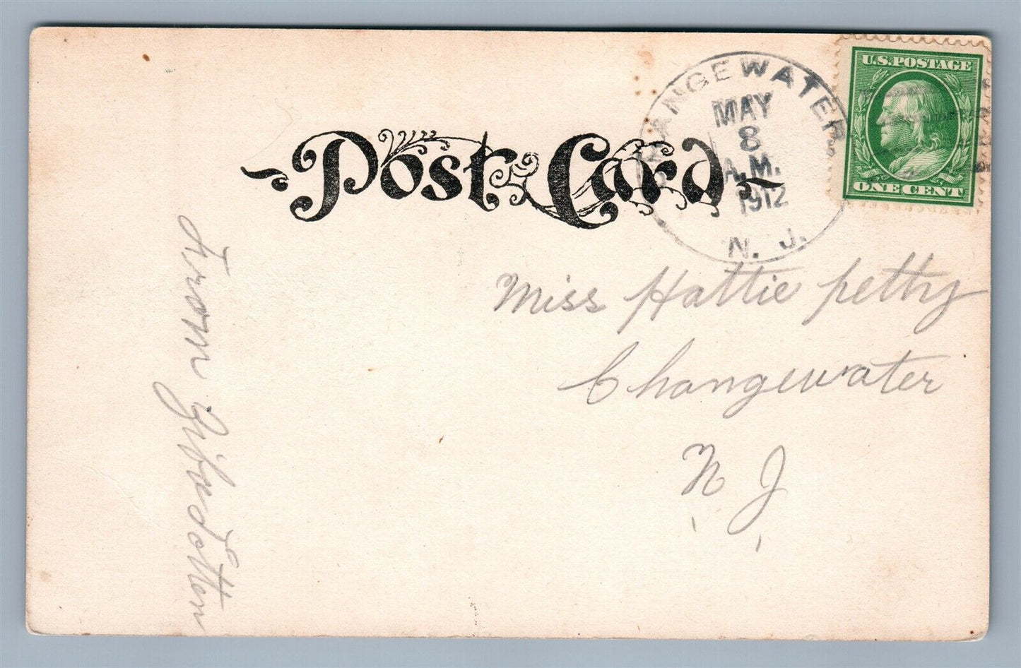 PATTENBURG NJ BELLEWOOD PARK ANTIQUE POSTCARD
