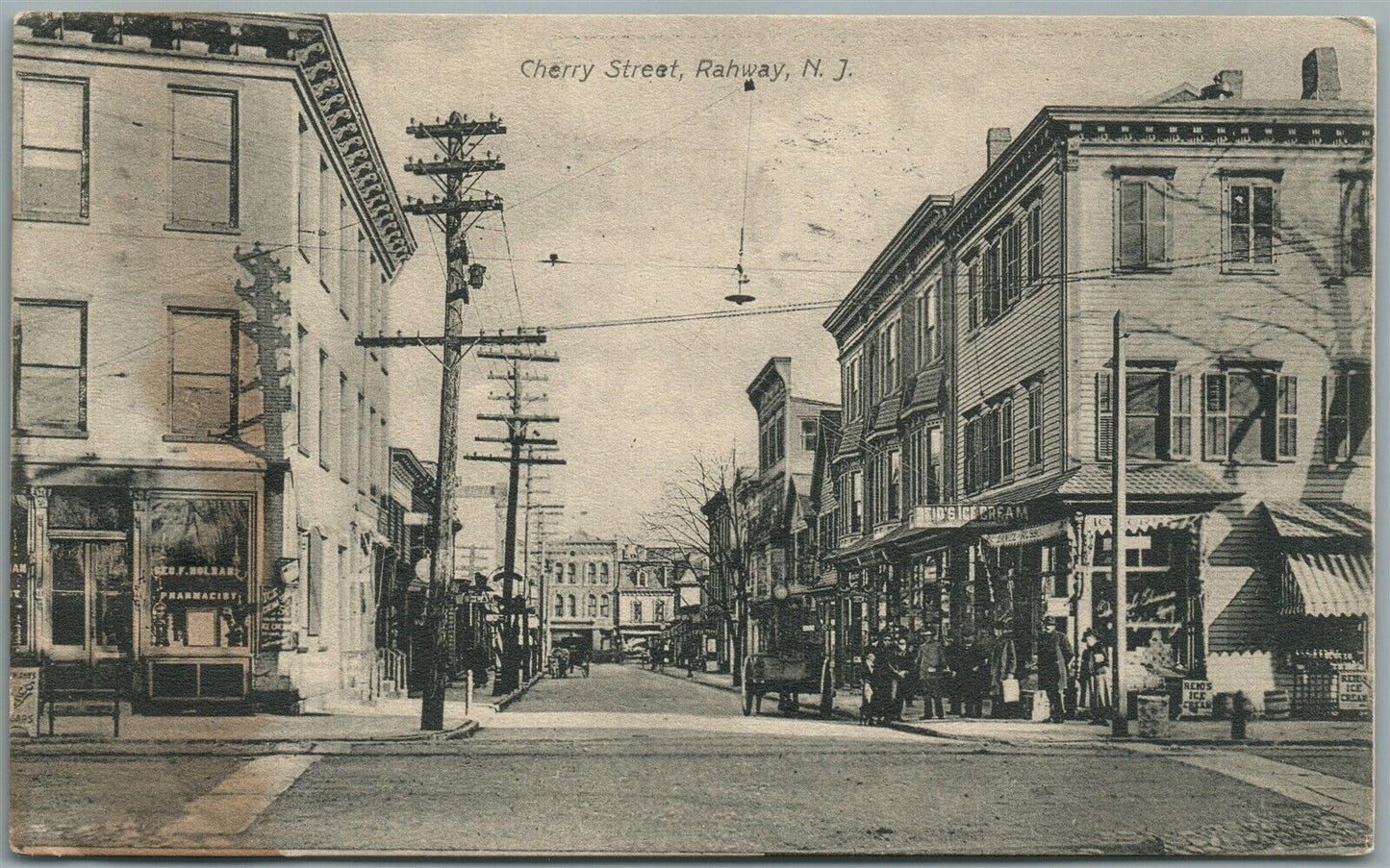 RAHWAY NJ CHERRY STREET ANTIQUE POSTCARD