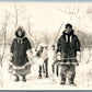 ESKIMOS w/ REINDEER ANTIQUE REAL PHOTO POSTCARD RPPC NOME AK