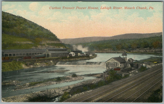 MAUCH CHUNK PA CARBON TRANSIT POWER HOUSE ANTIQUE POSTCARD