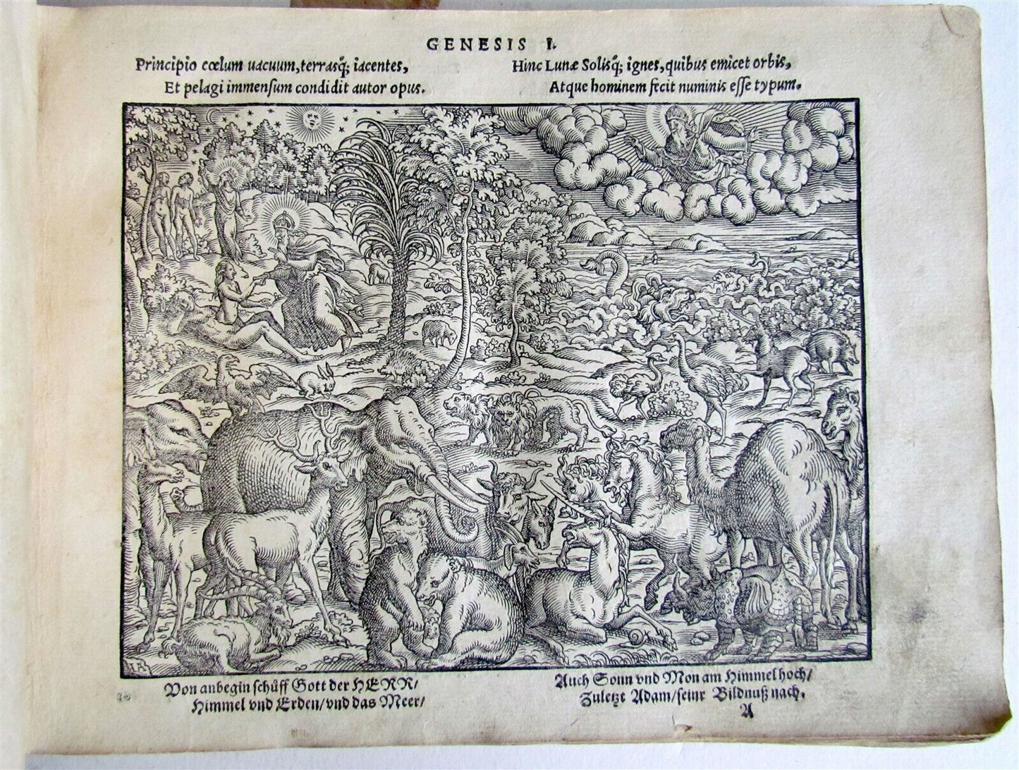 1564 BIBLE FIGURES antique RARE ILLUSTRATED 124 WOODCUTS JOST AMMAN 1st EDITION