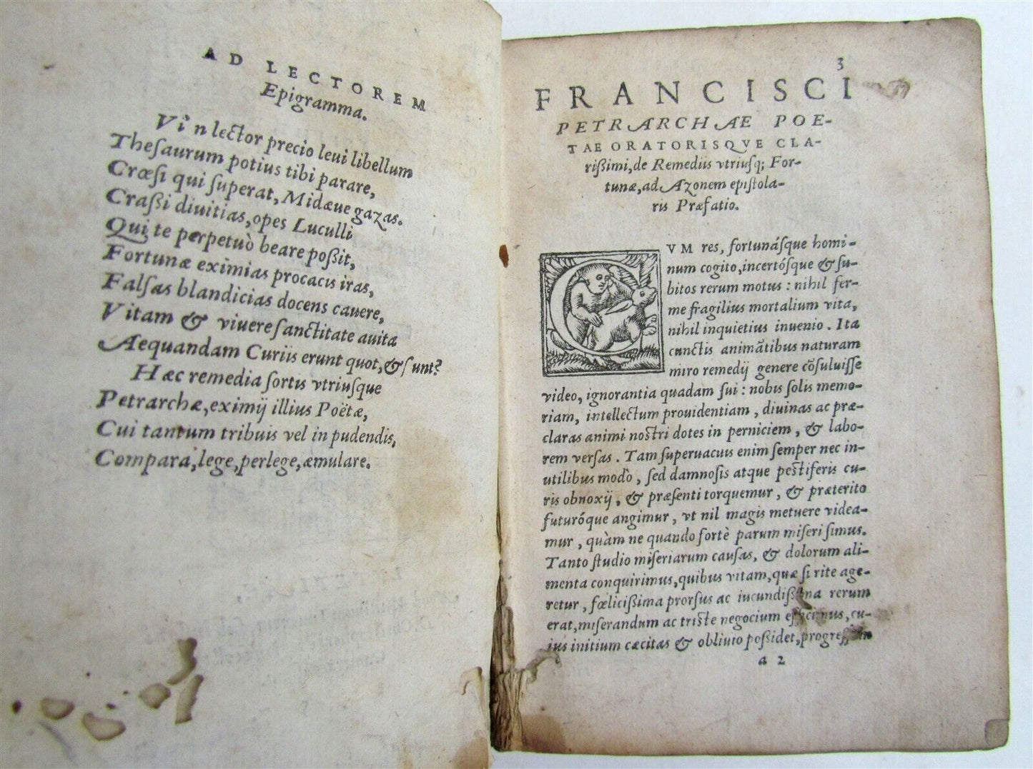 1557 FRANCISCI PETRARCA POETAE antique 16th CENTURY