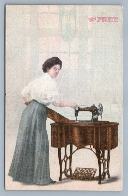 FREE SEWING MACHINE CO 1909 ADVERTISING ANTIQUE POSTCARD OXFORD IA JEWELER