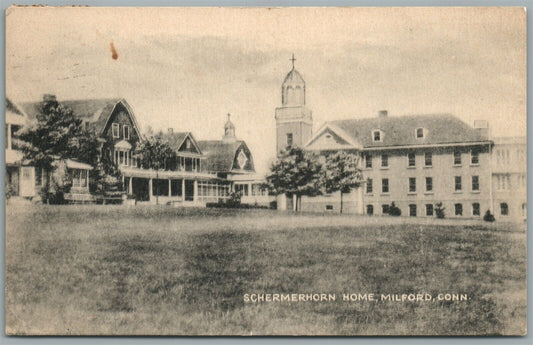 MILFORD CT SCHERMERHORN HOME ANTIQUE POSTCARD