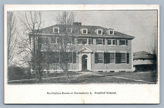 POMFRET SCHOOL RECITATION ROOM CT UNDIVIDED ANTIQUE POSTCARD