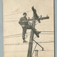 ELECTRIC COMPANY WORKER VINTAGE REAL PHOTO POSTCARD RPPC