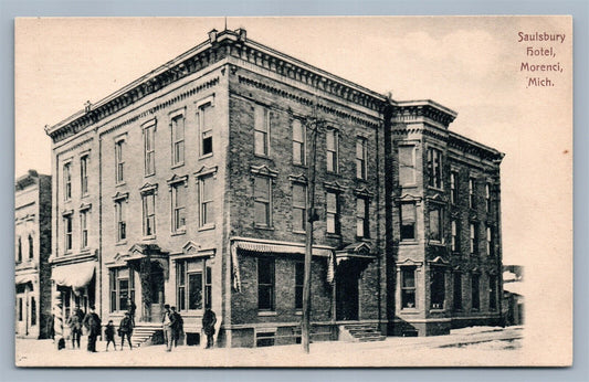 MORENCI MI SAULSBURY HOTEL UNDIVIDED ANTIQUE POSTCARD