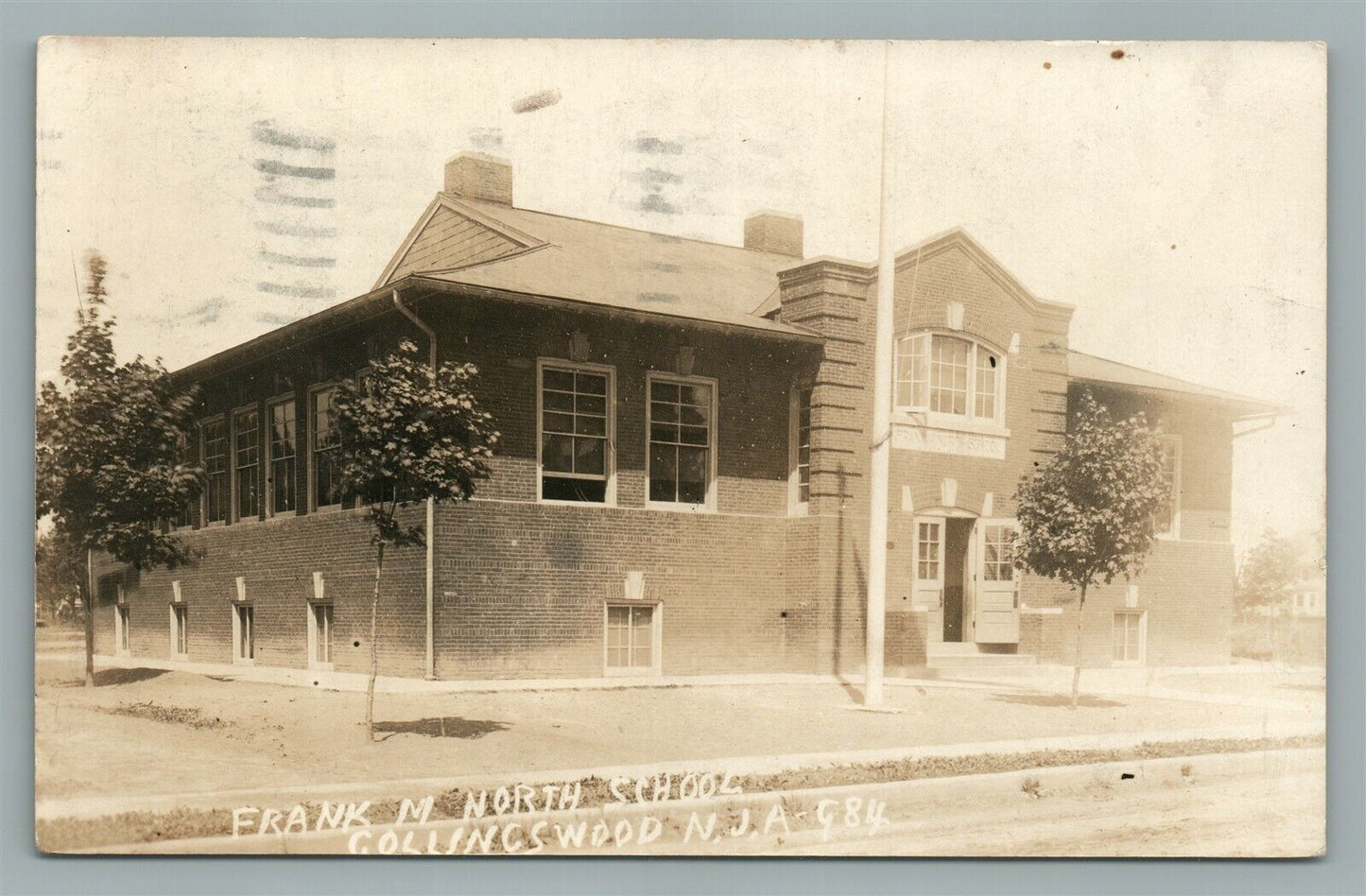 COLLINGSWOOD NJ FRANK M NORTH SCHOOL ANTIQUE REAL PHOTO POSTCARD RPPC