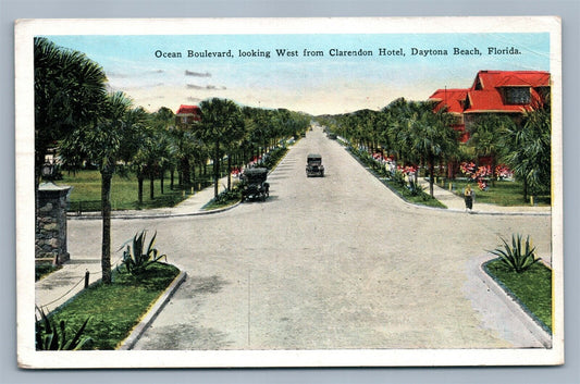 DAYTONA BEACH FL OCEAN BOULEVARD ANTIQUE POSTCARD