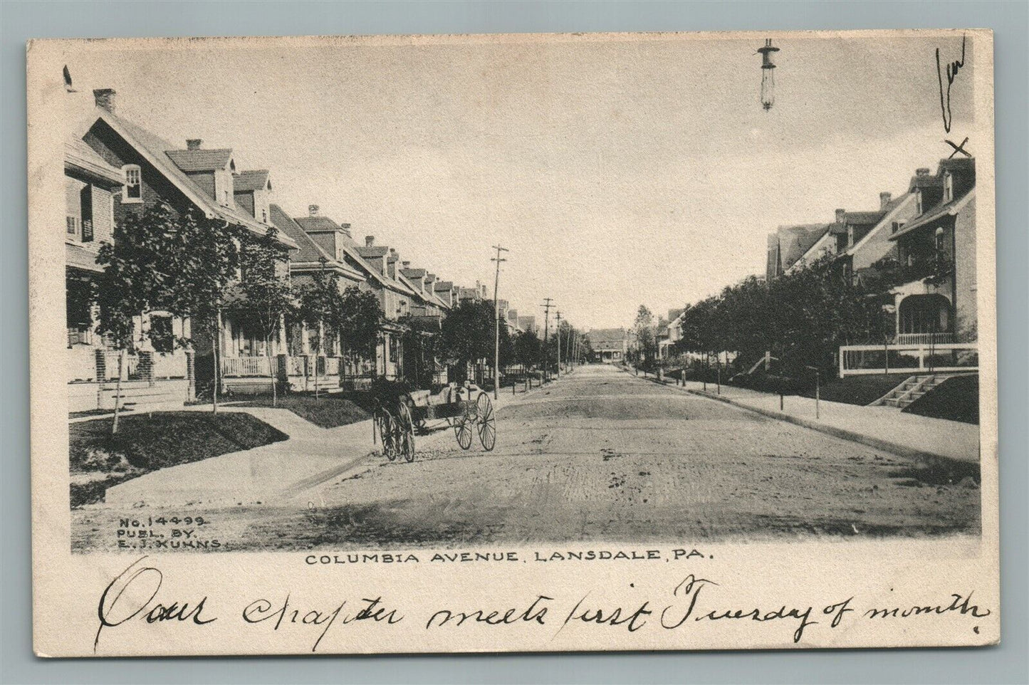 LANSDALE PA COLUMBIA AVENUE ANTIQUE POSTCARD