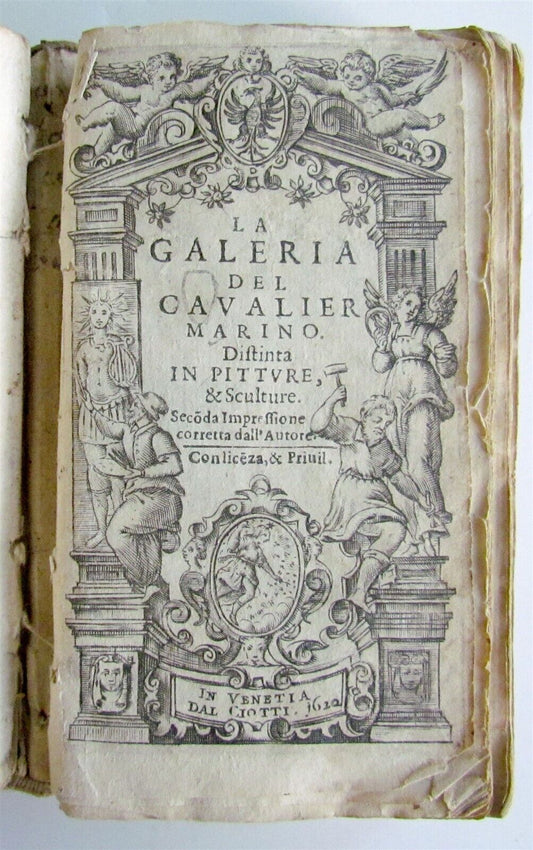 1622 LA GALERIA DEL CAVALIER MARINO antique VELLUM BOUND in ITALIAN