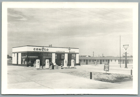 CONOCO GAS SERVICE STATION VINTAGE REAL PHOTO POSTCARD RPPC