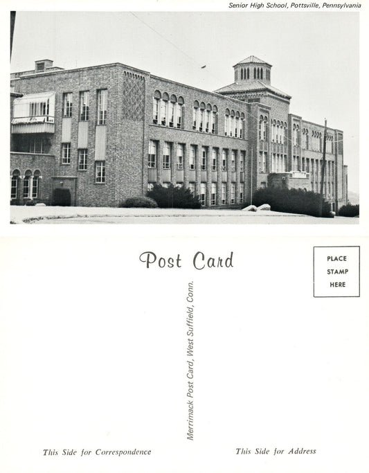 POTTSVILLE PA SENIOR HIGH SCHOOL VINTAGE POSTCARD
