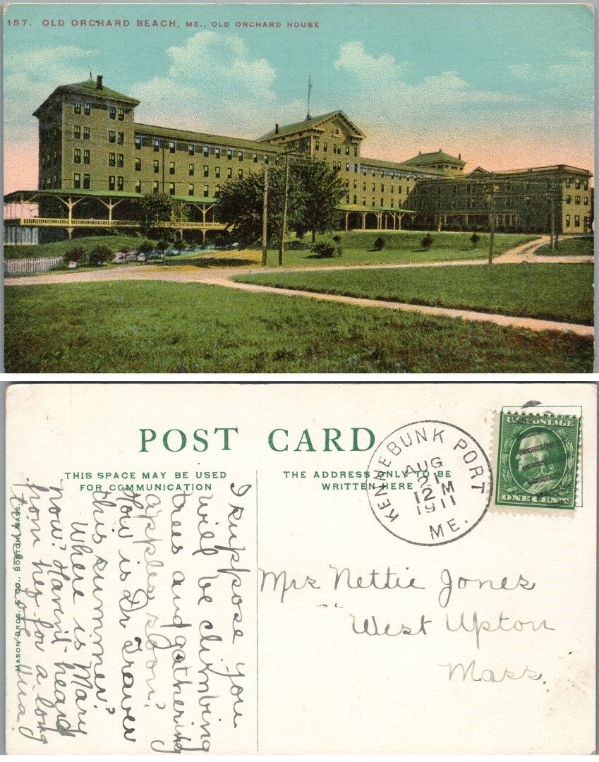 OLD ORCHARD BEACH ME ANTIQUE 1911 POSTCARD
