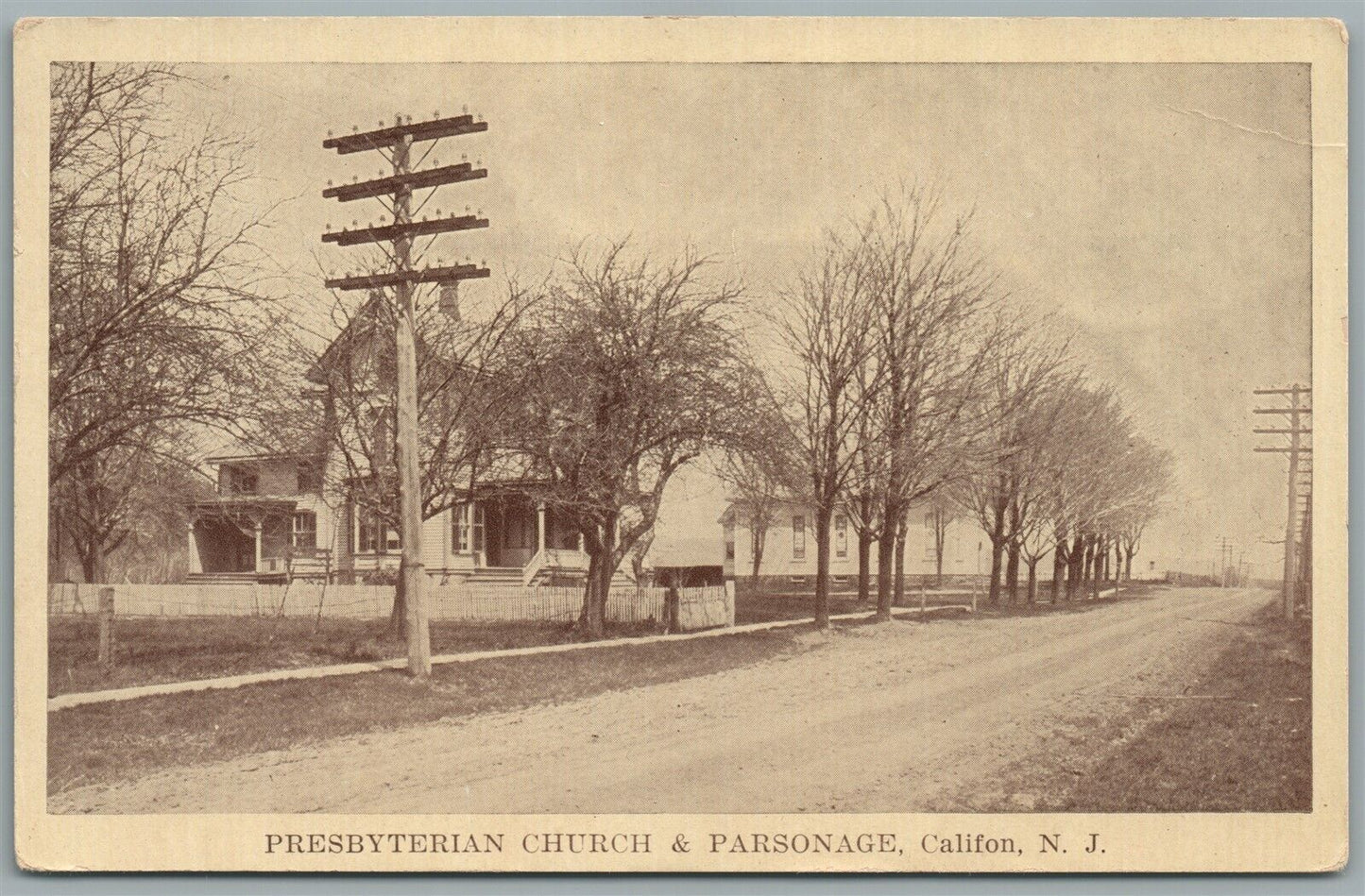 CALIFON NJ PRESBYTERIN CHURCH ANTIQUE POSTCARD