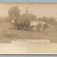 FRENCHTOWN NJ FARM SCENE HAYING TIME ANTIQUE REAL PHOTO POSTCARD RPPC
