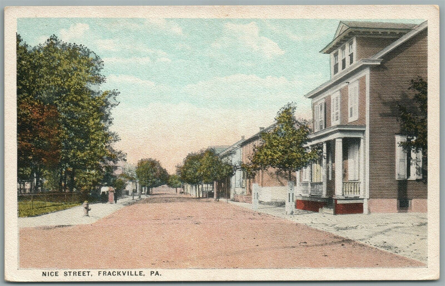 FRACKVILLE PA NICE STREET ANTIQUE POSTCARD