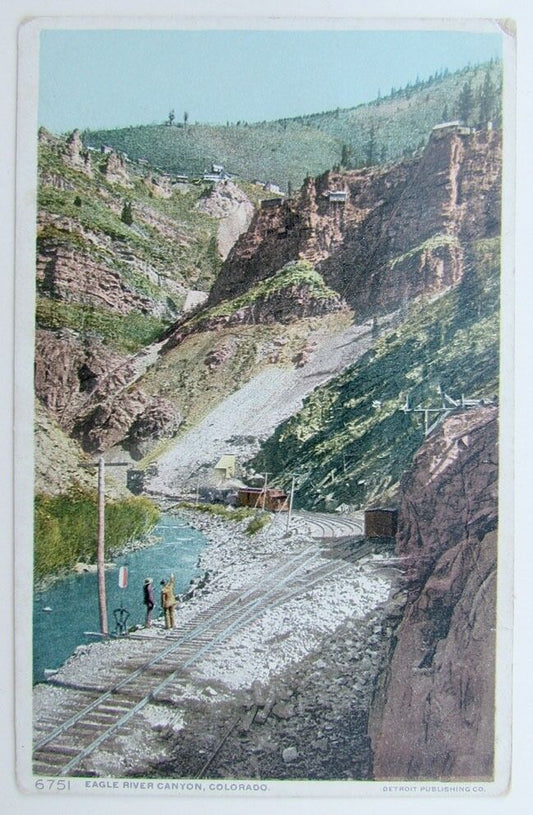 VINTAGE POSTCARD EAGLE RIVER CANYON COLORADO railroad railway train