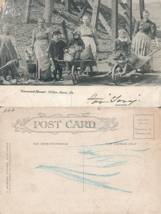 WILKES-BARRE PA HOMEWARD BOUND ANTIQUE POSTCARD