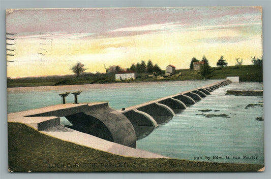 PRINCETON NJ LOCH CARNEGIE DAM NEAR KINGSTON ANTIQUE POSTCARD