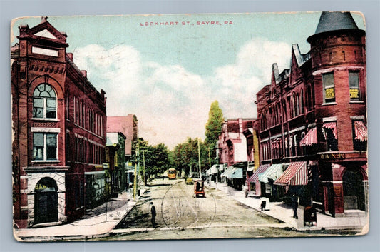 SAYRE PA LOCKHART STREET ANTIQUE POSTCARD