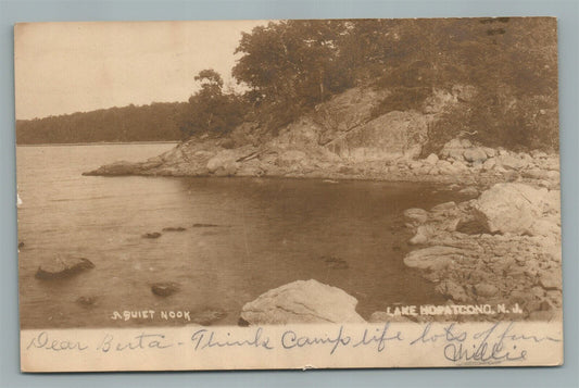 LAKE HOPATCONG NJ A QUIET NOOK ANTIQUE REAL PHOTO POSTCARD RPPC