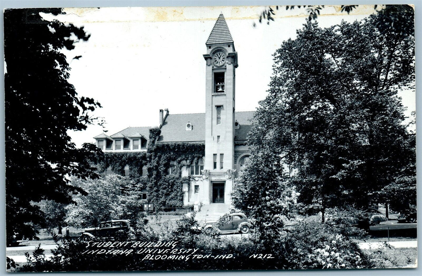 BLOOMINGTON IN INDIANA UNIVERSITY VINTAGE REAL PHOTO POSTCARD RPPC