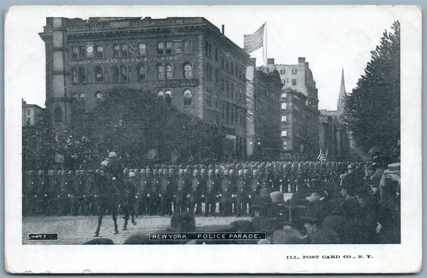 NEW YORK NY POLICE PARADE UNDIVIDED ANTIQUE POSTCARD