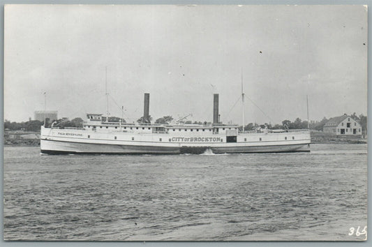 STEAMBOAT CITY OF BROCKTON VINTAGE REAL PHOTO POSTCARD RPPC