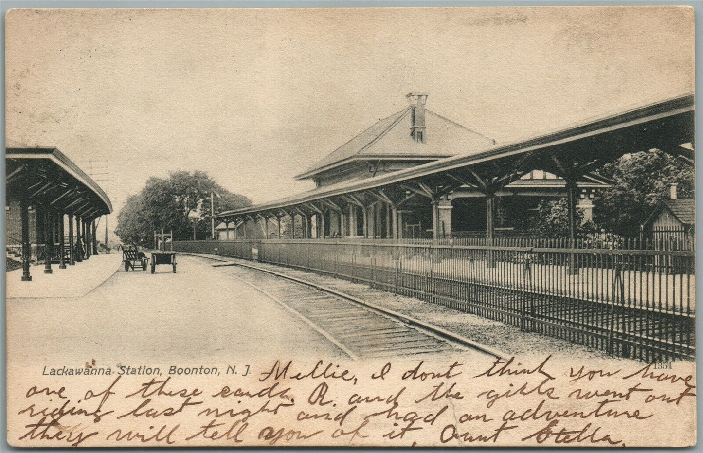 BOONTON NJ RAILROAD STATION RAILWAY TRAIN DEPOT ANTIQUE POSTCARD