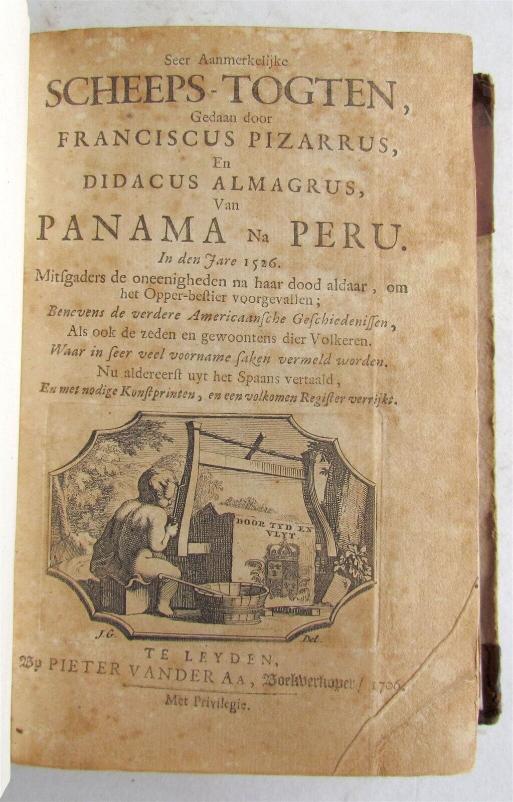 1706 CONQUEST of PERU & PANAMA ILLUSTRATED antique RARE F. Pizarro D. Almagro