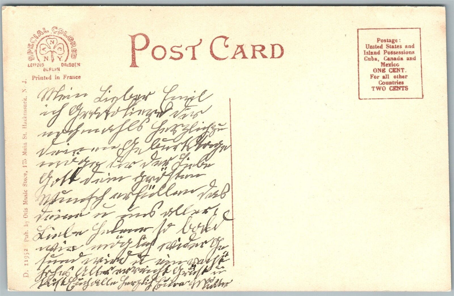HACKENSACK NJ ORITANA FIELD CLUB ANTIQUE POSTCARD