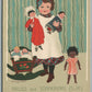 LITTLE GIRL w/ DOLLS ANTIQUE POSTCARD