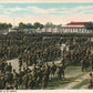 US ARMY INFANTRY REVIEW ANTIQUE WWI MILITARY ANTIQUE POSTCARD