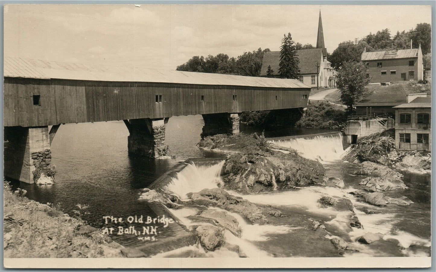 BATH NH OLD BRIDGE VINTAGE REAL PHOTO POSTCARD RPPC