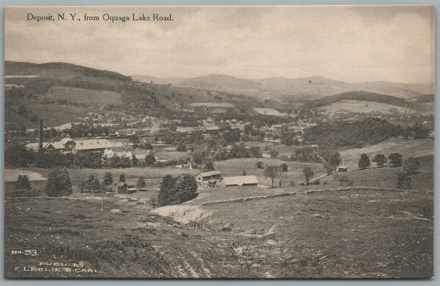 DEPOSIT NY FROM OQUOGA LAKE ROAD ANTIQUE POSTCARD