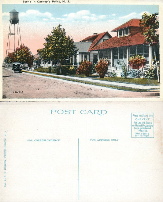 CARNEY'S POINT N.J. STREET VIEW ANTIQUE POSTCARD